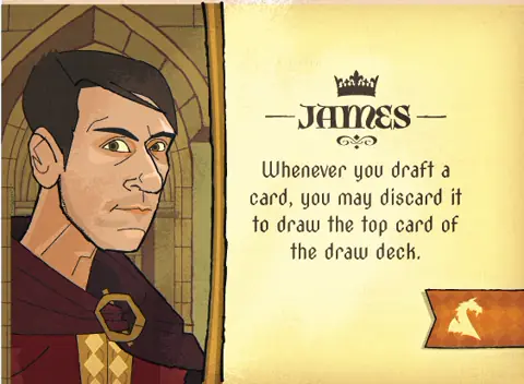 James Leader promo card with his ongoing drafting ability.