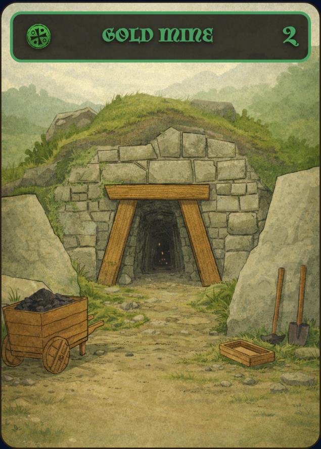 Gold Mine Economic card with strength 2.