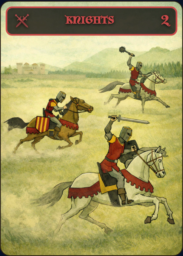 Knights Military card with strength 2.
